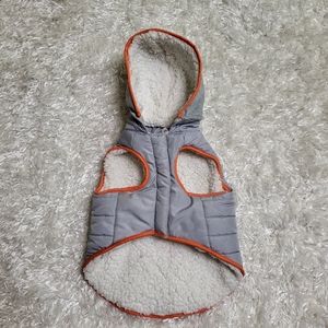 PMP Doggie Reflective Coat with Thick Lining, Gray & Orange, Medium